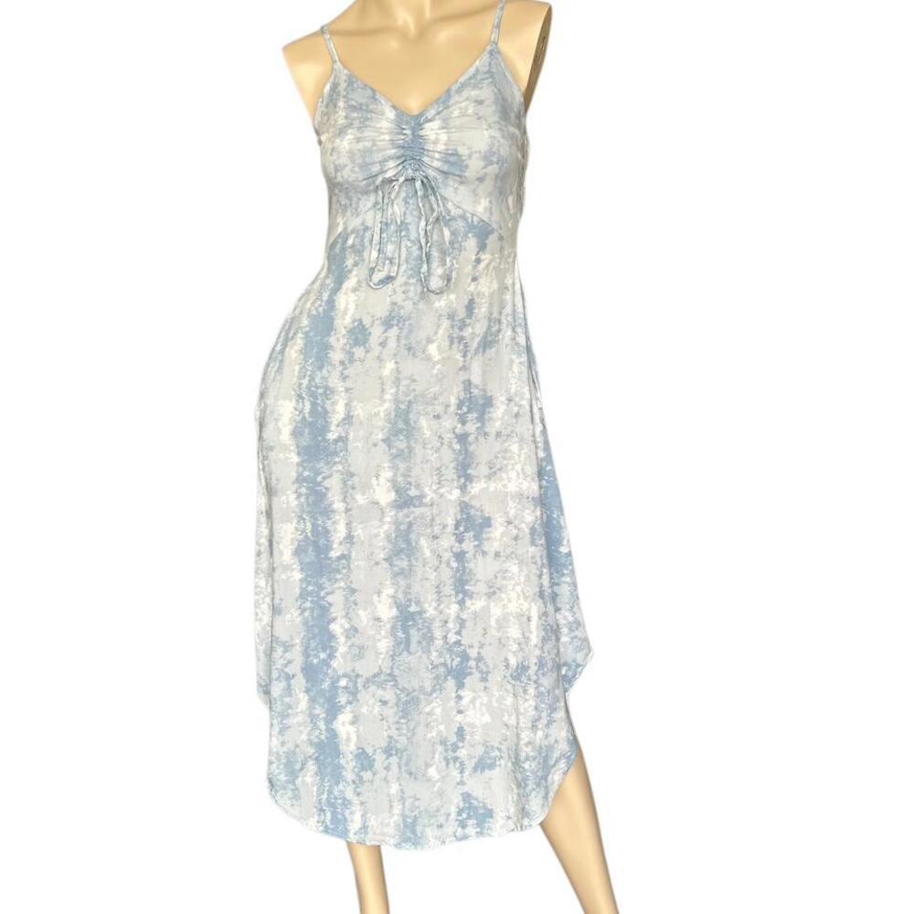 Sincerely Jules Womens Tie Dye Dress Small Blue Spaghetti Strap Sundress Pockets